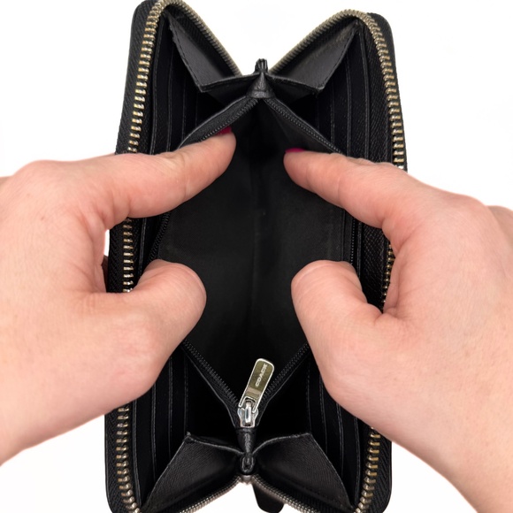 Coach Black Long Accordion Zip Wallet - Picture 11 of 16